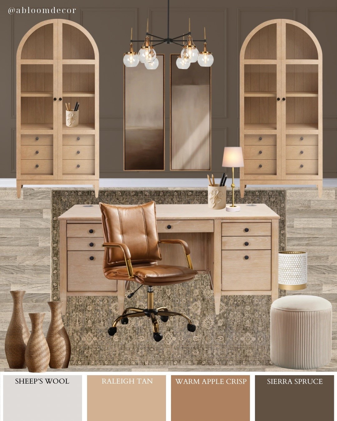 Golden Tan Moody Modern Home Office Design Inspiration

#LTKHome