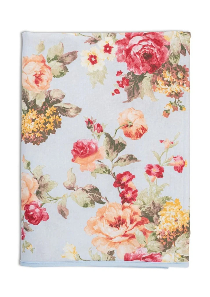 Wild Roses Tablecloth in Blue | Over The Moon