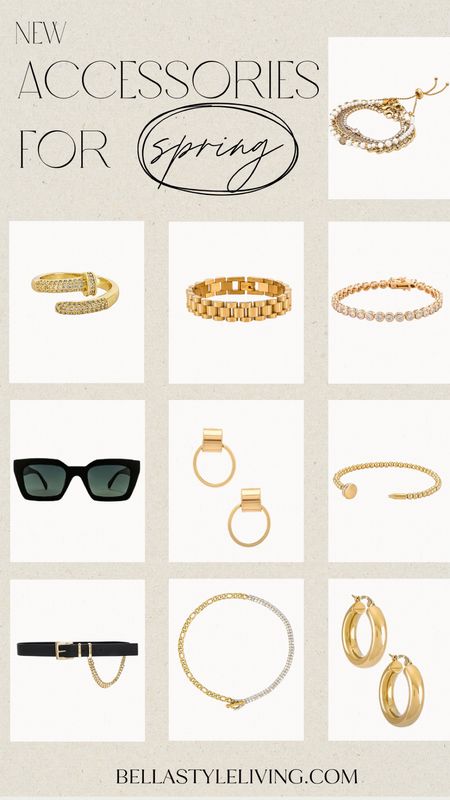 New accessories for spring | sunglasses | belt | gold jewelry 

#LTKunder100 #LTKstyletip #LTKFind