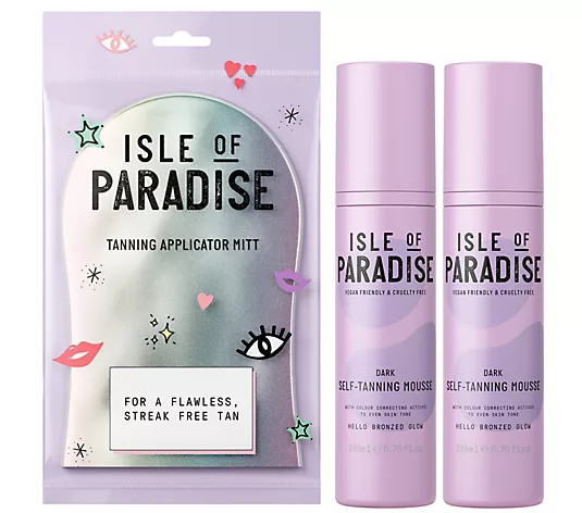 Isle of Paradise Self-Tanning Mousse Duo and Mitt - QVC.com | QVC