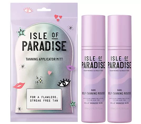 Isle of Paradise Self-Tanning Mousse Duo and Mitt - QVC.com | QVC