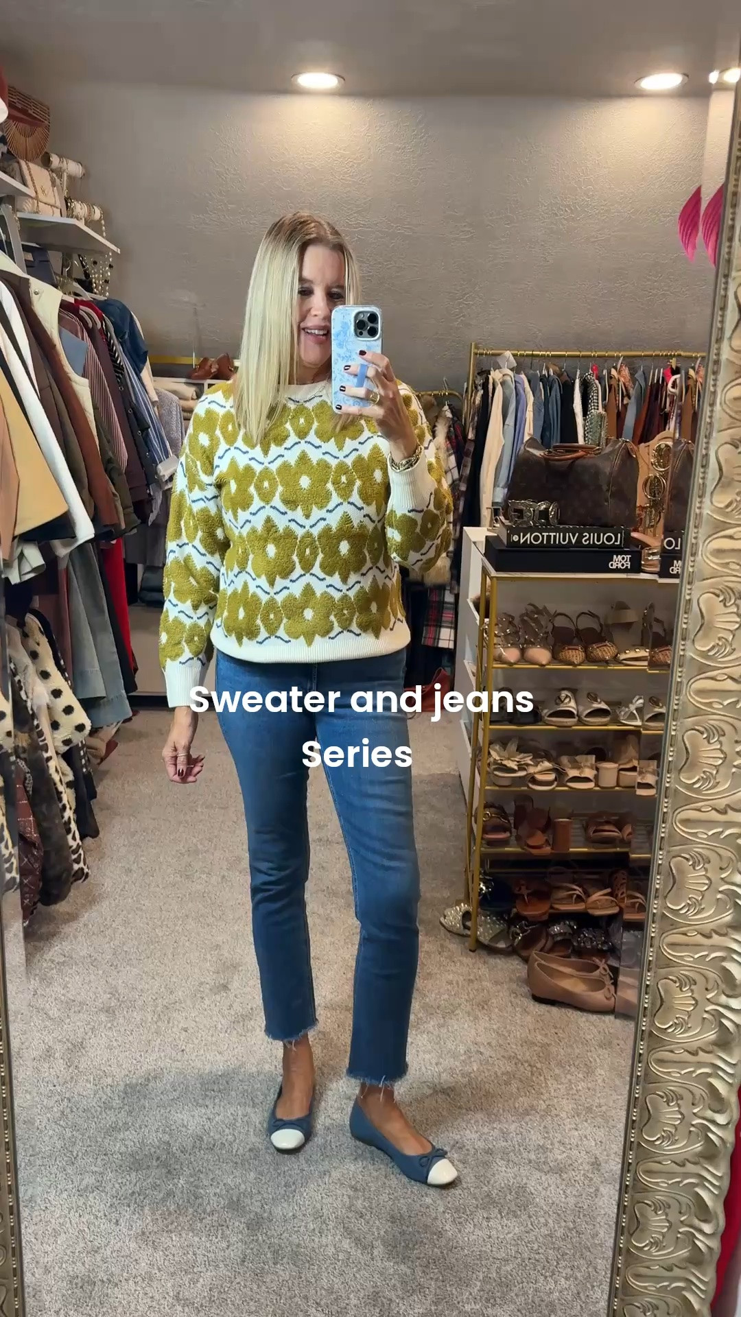 Fall sweater & Jean series under $40 

Jeans are Mother denim straight leg raw hem.. tts

Shoes are brown Affordable loafer  tts

Affordable sweater:

This one is a Anthropologie inspired pullover with chenille flower detail:
Fits tts and comes in several colors and on sale.
Fits tts

Hoop earrings by Julie voz new Fall collection