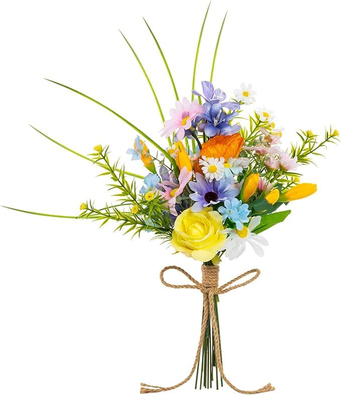AIM & GGKK Artificial Fake Flowers Plants Silk Faux Flower Wedding Bouquets Decorations Plastic F... | Amazon (US)