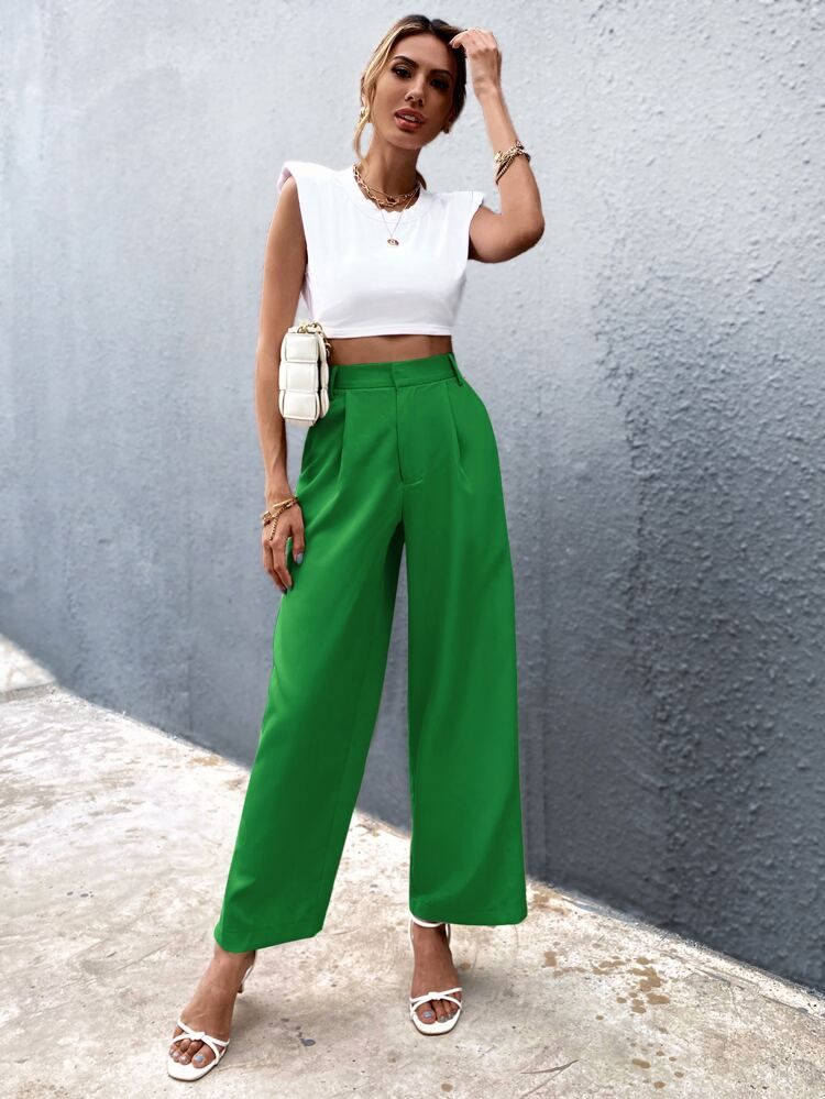 Solid Wide Leg Pants | SHEIN