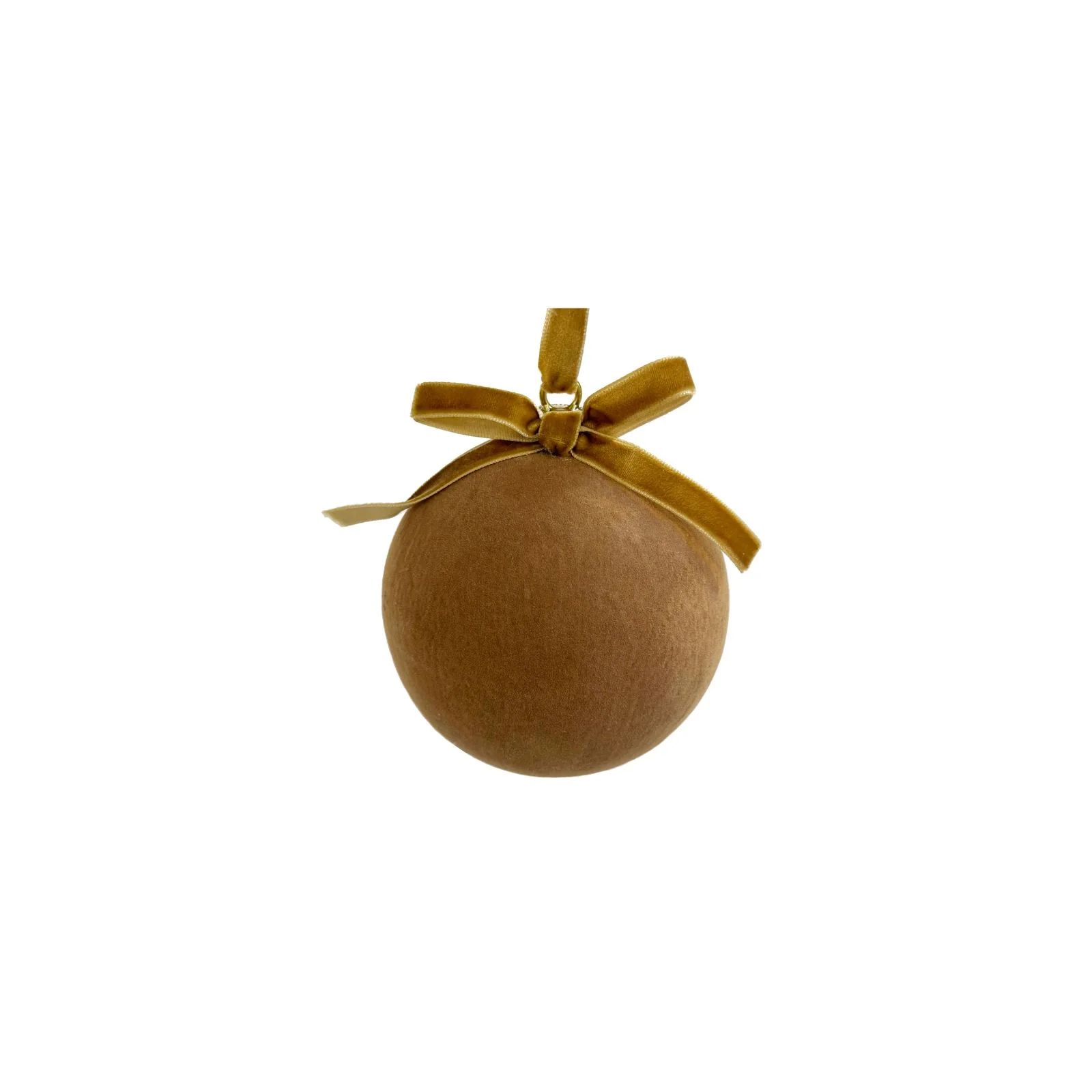 Camel Velvet Ornament with Bow | Brooke and Lou