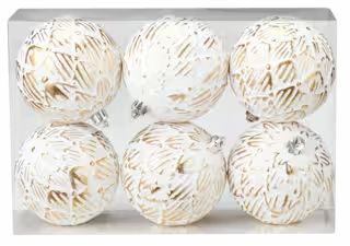 CANVAS Gold Collection Decoration Textured Ball Christmas Ornament Set, 80-mm, 6-pk | Canadian Tire