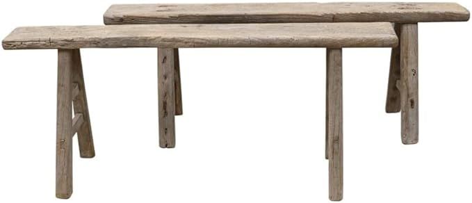 Lily’s Living Vintage Noodle, Weathered Natural Wood Finish (Size & Color Vary) Indoor Bench | Amazon (US)