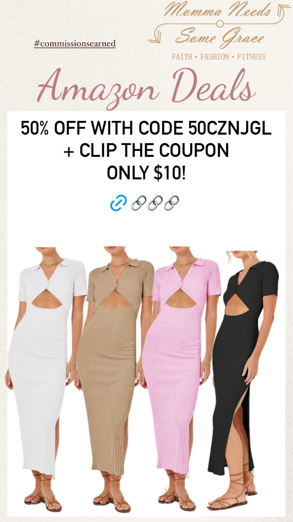 Amazon dress on promo through 6/27

Copy the code above (screenshot and then go to the picture, hold your finger down on top of the code), paste it in the box at checkout (the box is at the bottom of the payment page) . Hit space and "go" on the keyboard. Then the code should be applied.

#LTKSummerSales #LTKFindsUnder100 #LTKSaleAlert