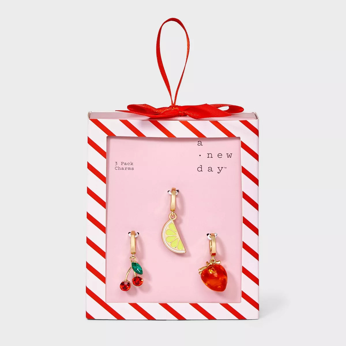 Cherry Lemon and Strawberry Charm Necklace Set 3pc - A New Day™ Gold | Target