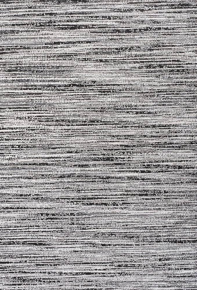 JONATHAN Y SOR200C-8 Loom Modern Strie' Indoor Area Rug, Solid & Striped, Transitional, Traditional, Bedroom, Kitchen, Living Room, Easy-Cleaning, Non-Shedding, 8 X 10, Black/Gray | Amazon (US)