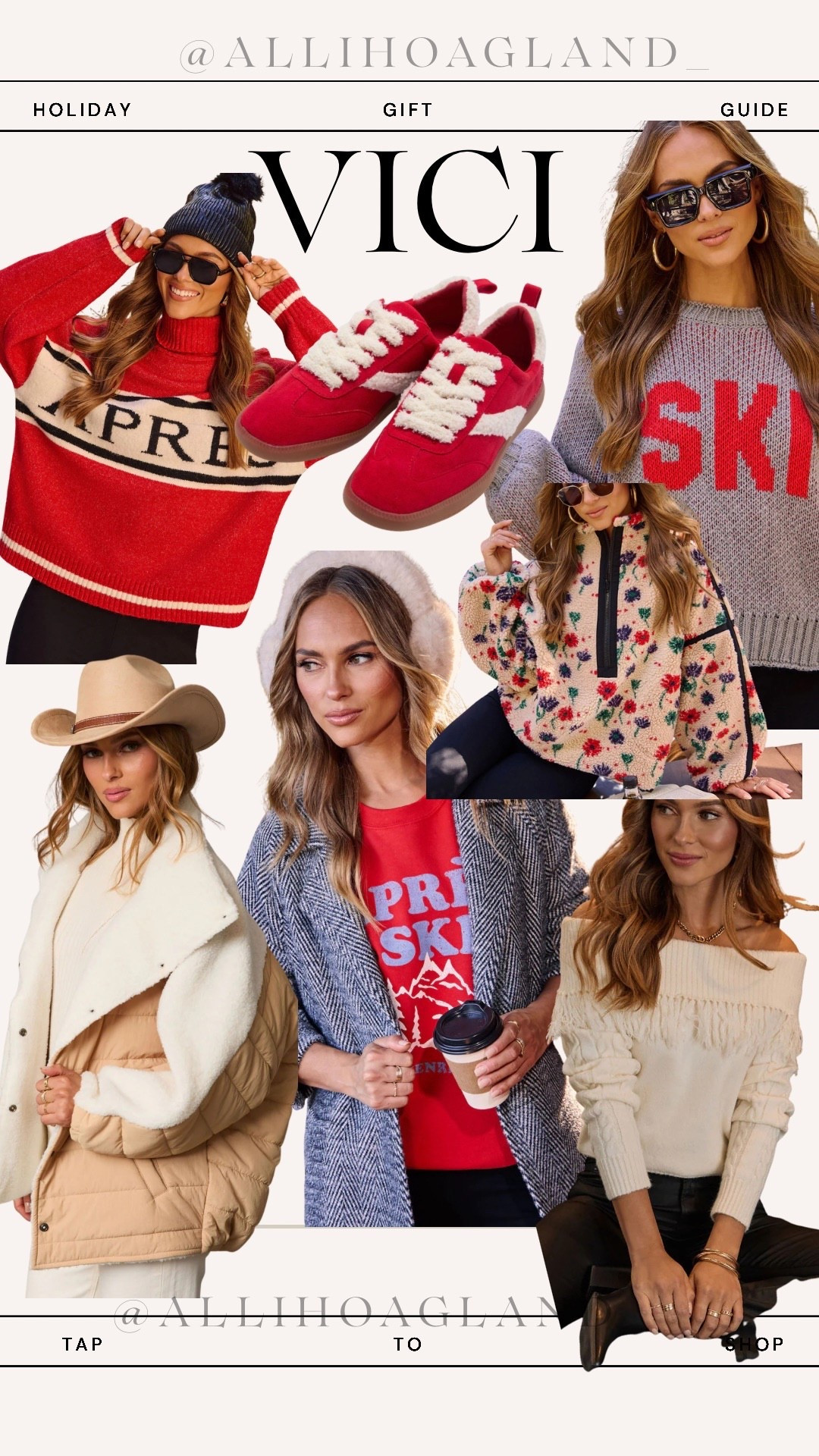 ✨ Cozy Ski Chalet Vibes with VICI ✨

The VICI Holiday Gift Guide continues ❄️⛷️ Cozy knits, bold winter reds, sherpa textures, and the cutest après-ski inspo. These pieces make the BEST gifts (and even better outfits).
Tap to shop the full winter edit!

#VICI #HolidayGiftGuide #WinterStyle2025 #SkiAesthetic #ApresSkiOutfit #CozyChic #NeutralFashion #LTKFinds #LTKHoliday #TapToShop

#LTKSaleAlert #LTKootd #LTKHoliday