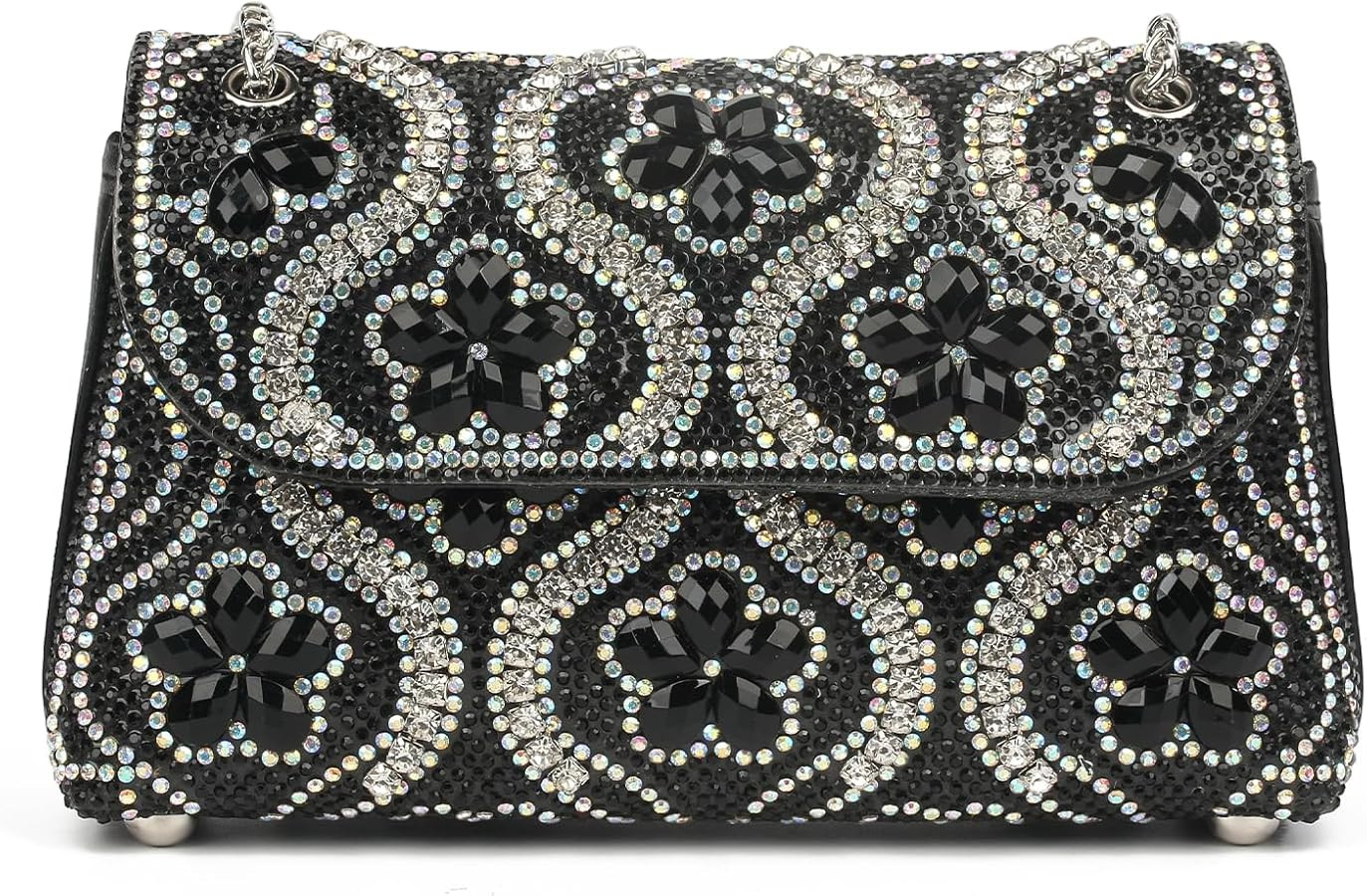 Flower Rhinestone Crystal Clutch Purse Shoulder Bag Sparkling Evening Bag for Wedding Prom Party ... | Amazon (US)