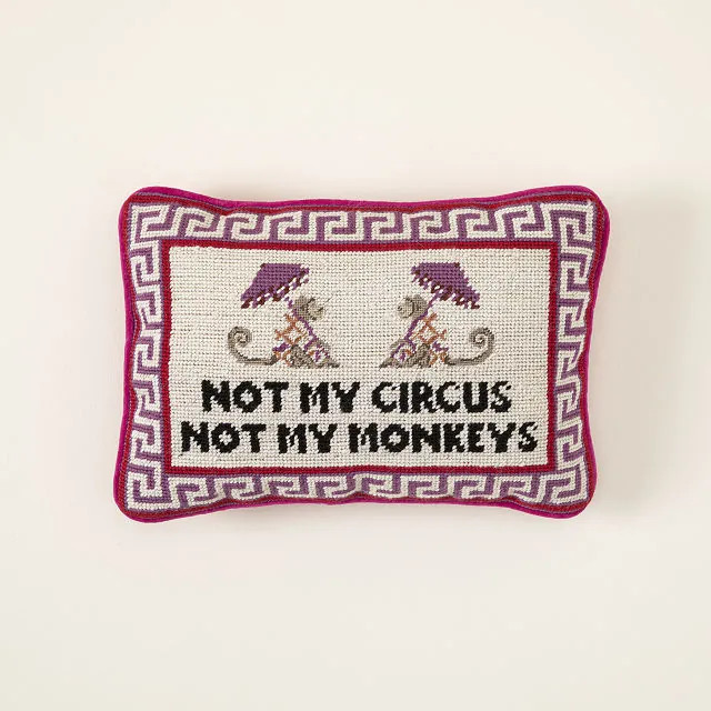 Not My Circus Needlepoint Pillow | UncommonGoods