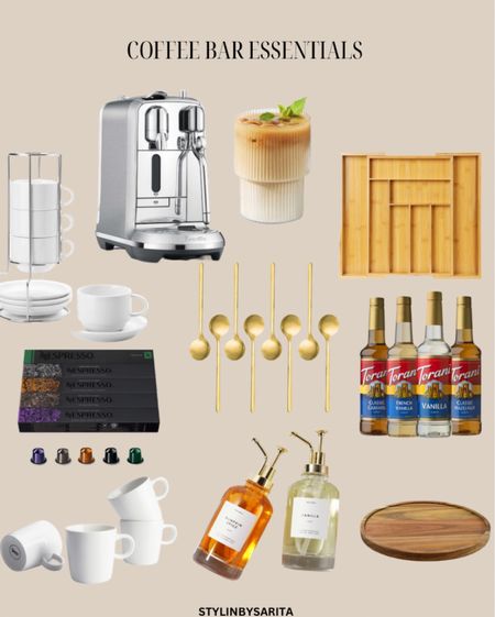 coffee bar essentials, coffee bar setup, coffee machine, nepresso pods, syrup dispenser, coffee mugs

#LTKhome #LTKunder50 #LTKunder100