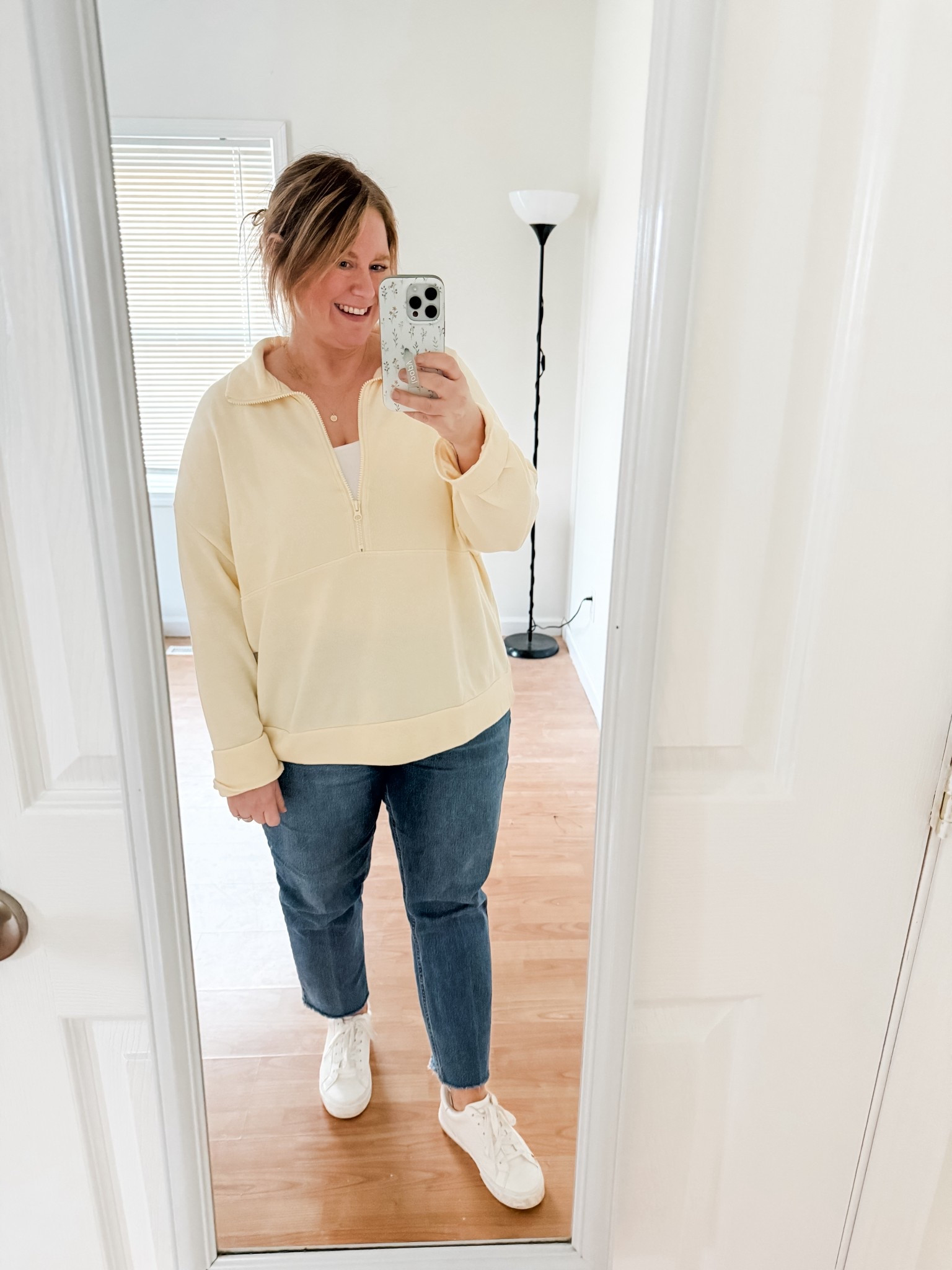 Friday teacher outfit! Wearing an XXL in my pullover and a 33 short in my jeans. 

#LTKMidsize #LTKSeasonal #LTKmomlife