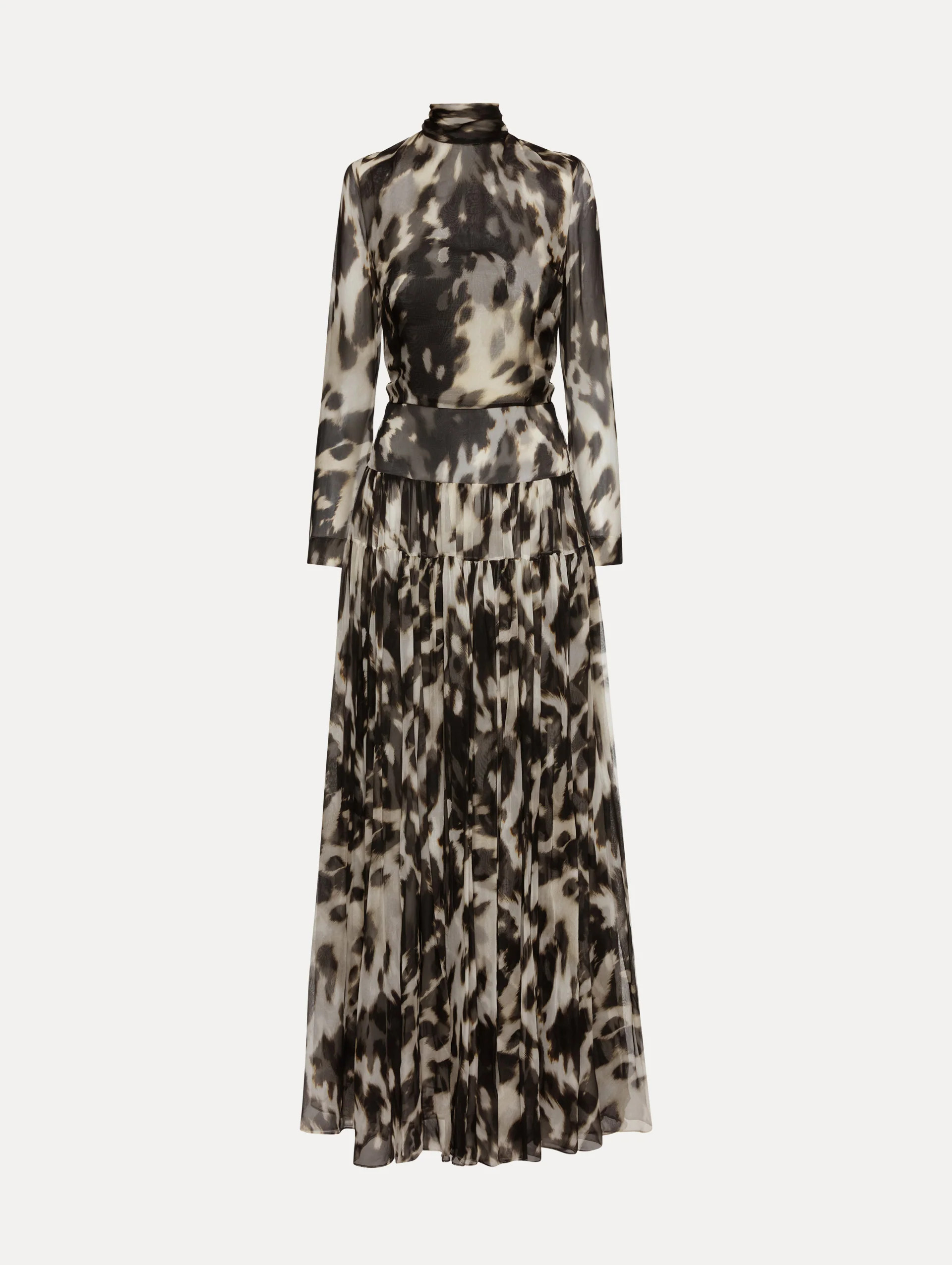 Cowhide Printed Silk Chiffon Dress | Oscar de la Renta