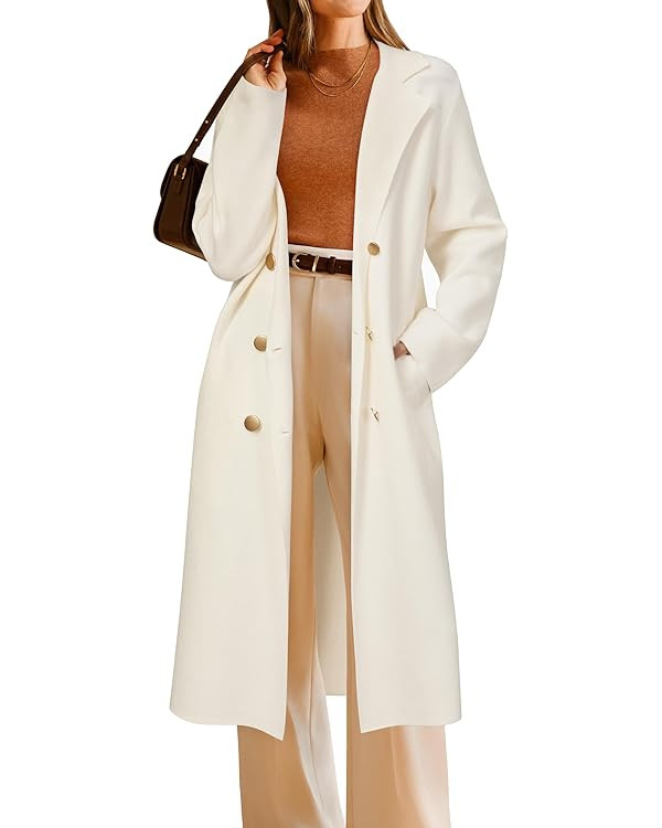 Arach&Cloz Women's Wool Blend Double Breasted Winter Outfits Long Cardigan Sweater Coat 2025 | Amazon (US)