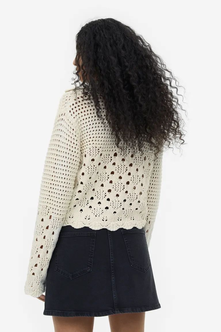 Pointelle-knit Cotton Sweater | H&M (US)