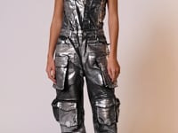 STAR OF THE SHOW METALLIC DENIM JUMPSUIT | AKIRA
