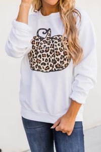 Animal Print Pumpkin White Graphic Sweatshirt | The Pink Lily Boutique