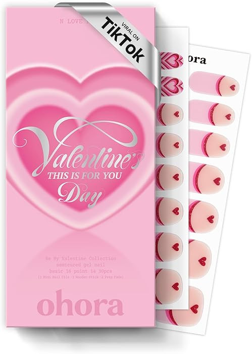 ohora Semi Cured Gel Nail Strips (N Love Puff) - Works with Any Lamps, Salon-Quality, Long Lastin... | Amazon (US)