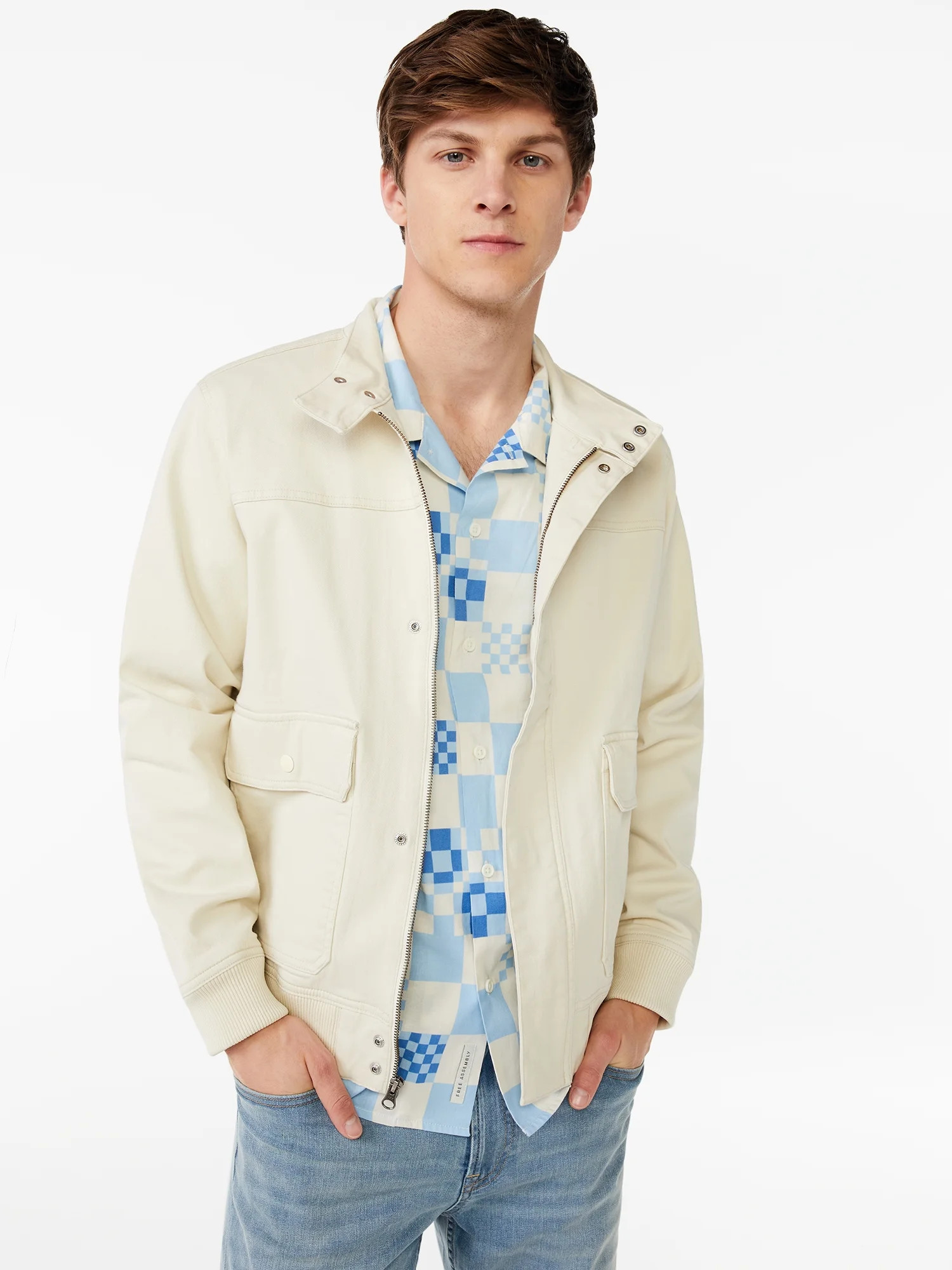 Free Assembly Men's Twill Harrington Jacket | Walmart (US)