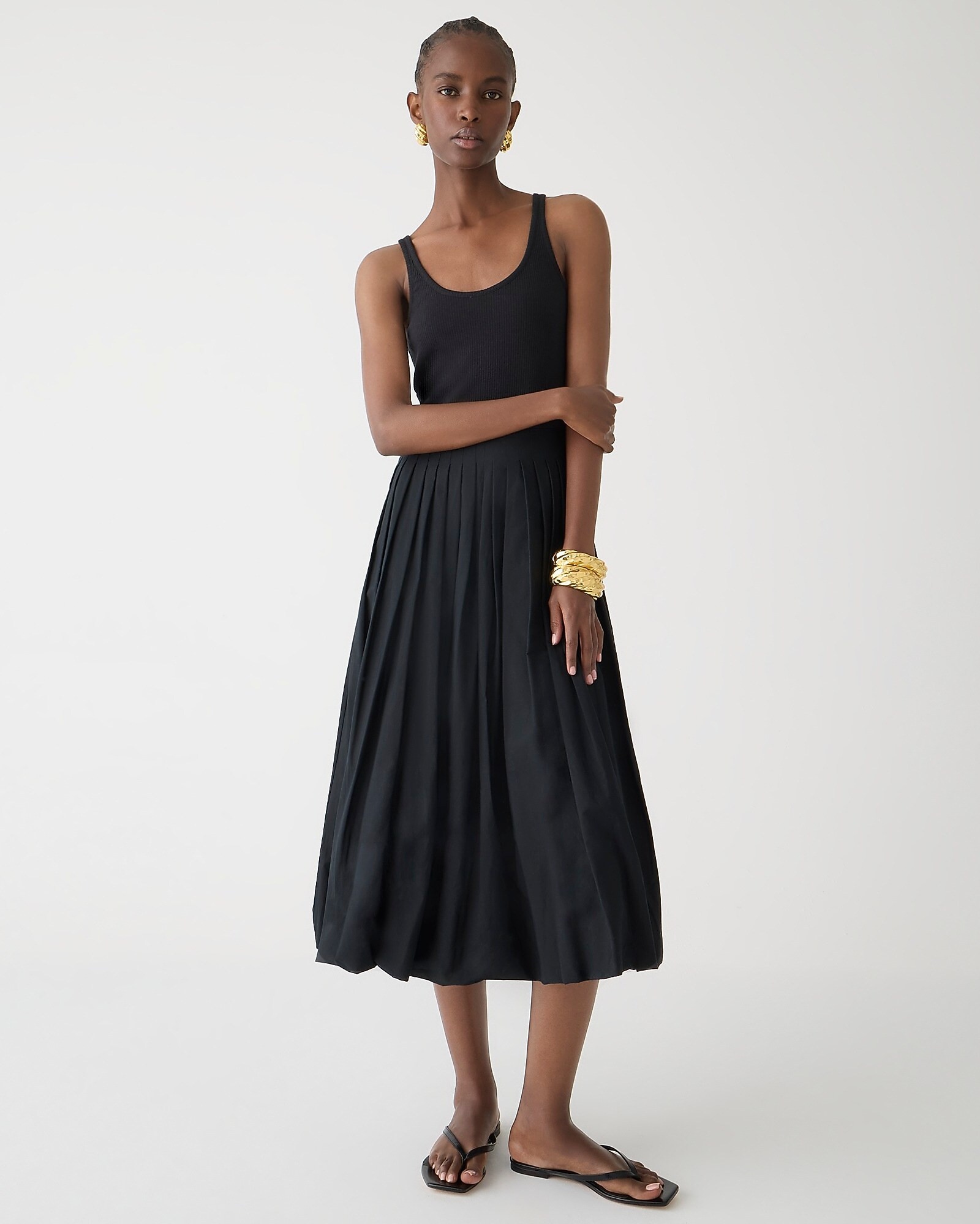 Fitted tank dress with poplin bubble skirt | J. Crew US