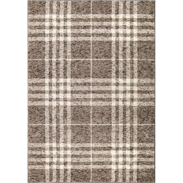 My Texas House Highlands By Orian 9' X 12' Dark Beige Plaid Area Rug | Walmart (US)