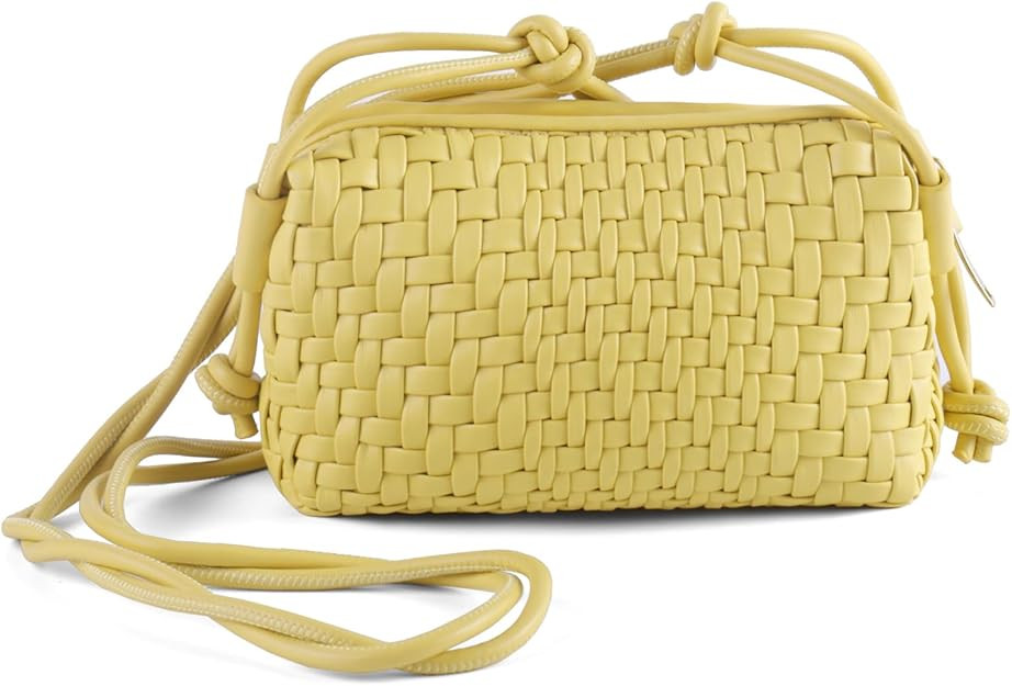 Crossbody Bag For Women Hand Woven Vegan Leather Zip Small Crossbody Bags Shoulder Bag Sling Cros... | Amazon (US)