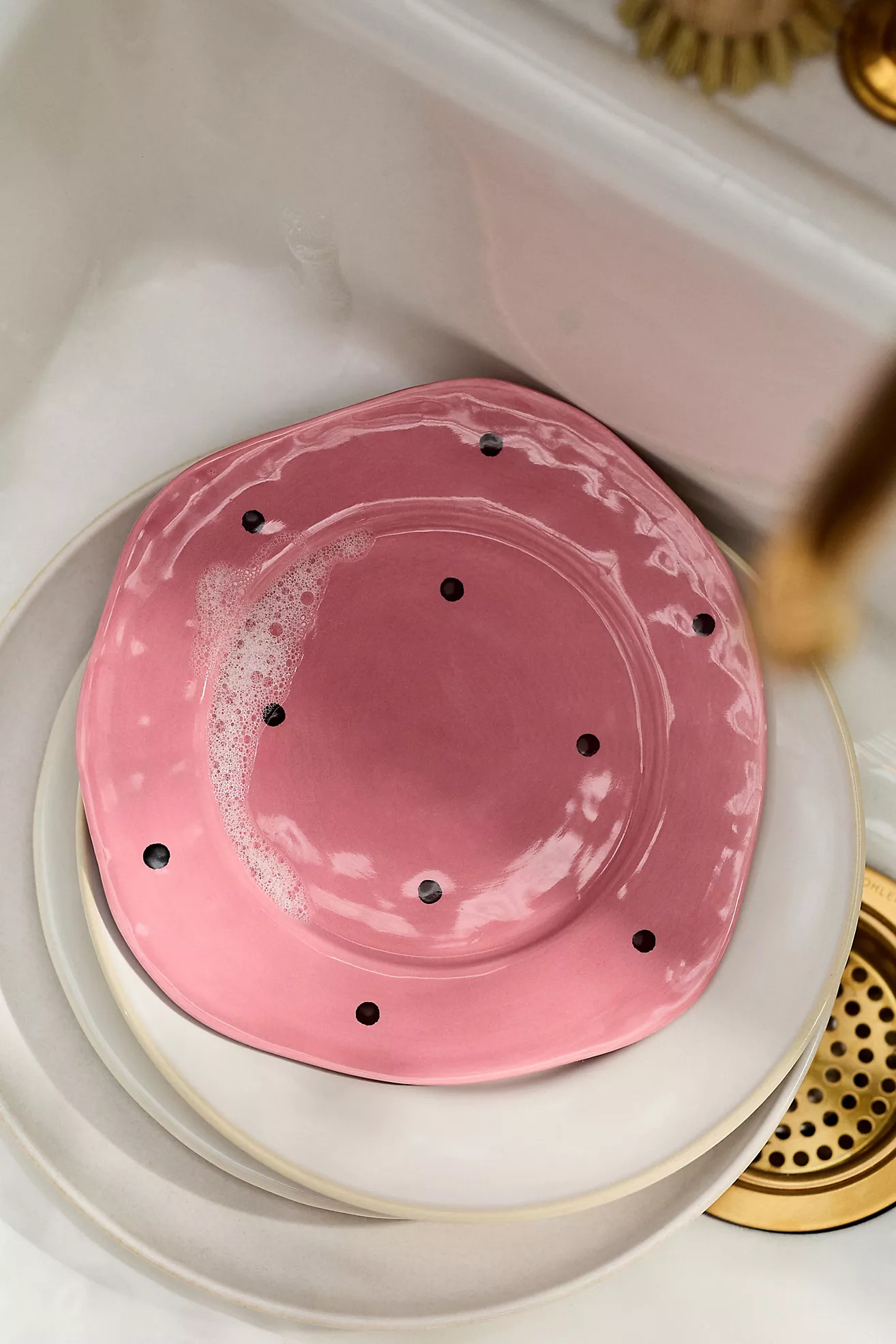 Greta Polka Dot Stoneware Dessert Plate | Anthropologie (US)