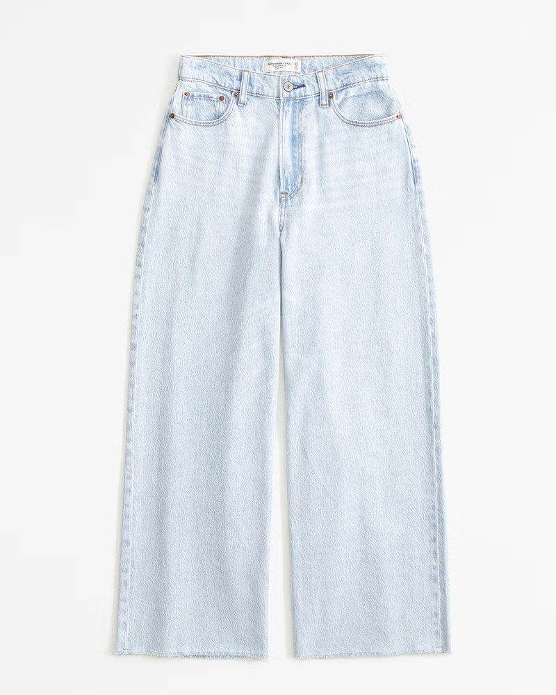 Women's High Rise Cropped Wide Leg Jean | Women's Clearance | Abercrombie.com | Abercrombie & Fitch (US)