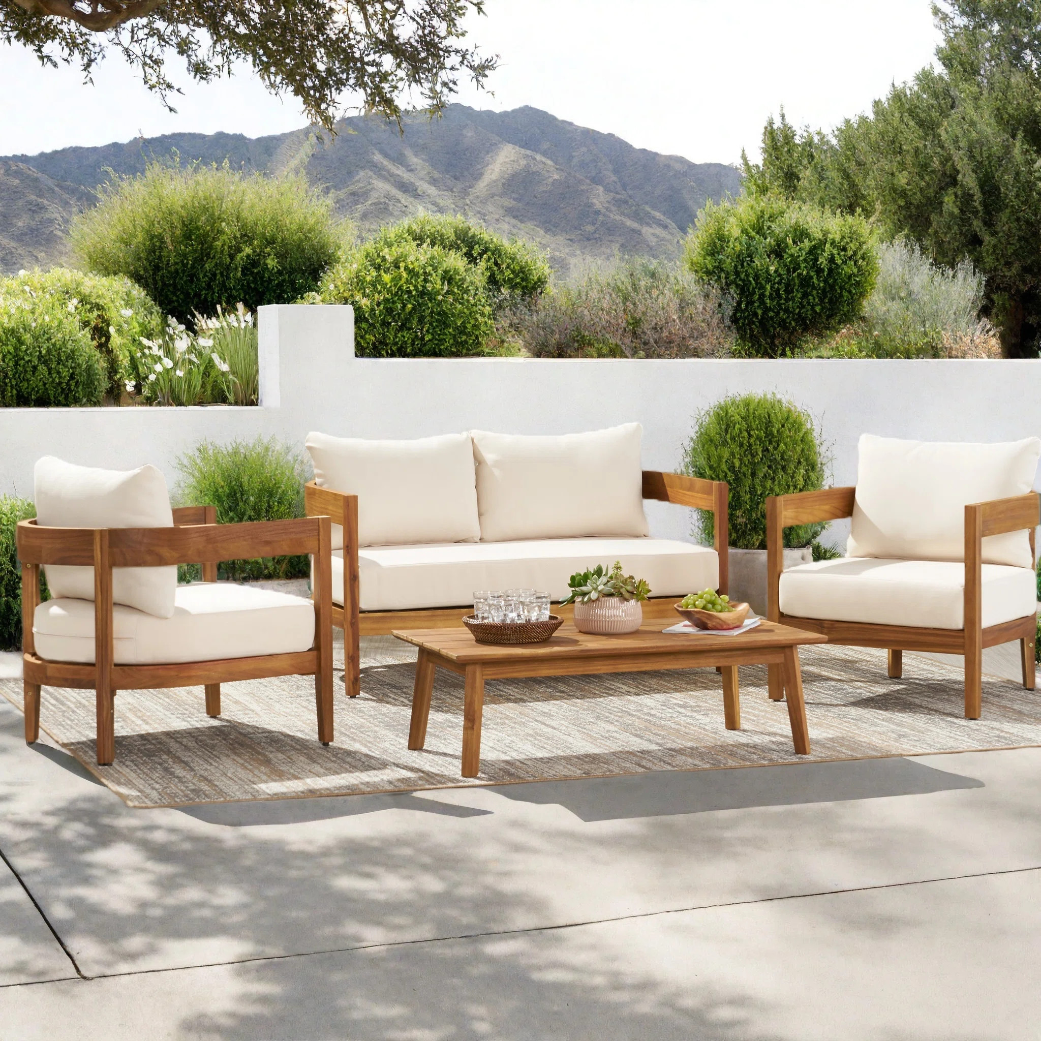 Vita Acacia 4 - Person Patio Conversation Sets with Cushions | Wayfair North America