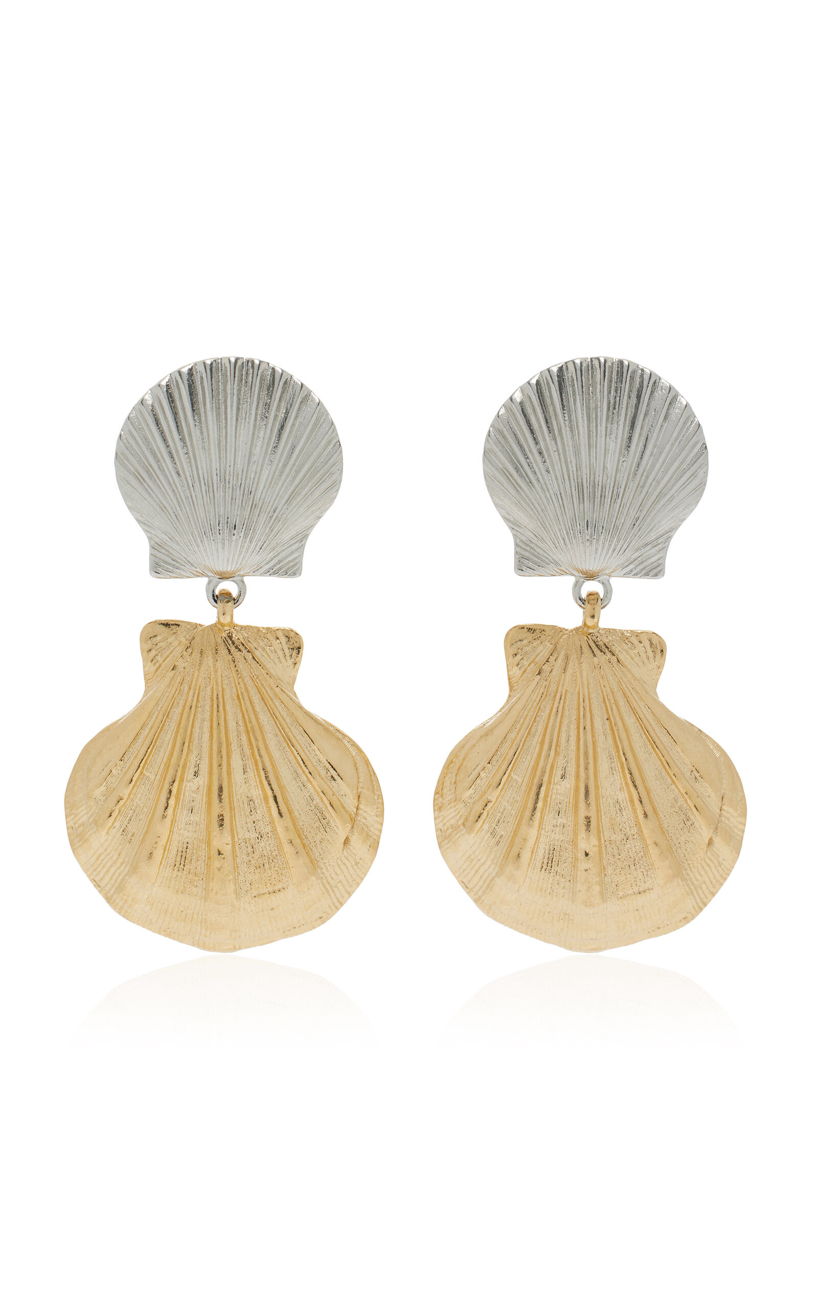 Exclusive Gold And Silver-Tone Shell Earrings | Moda Operandi (Global)