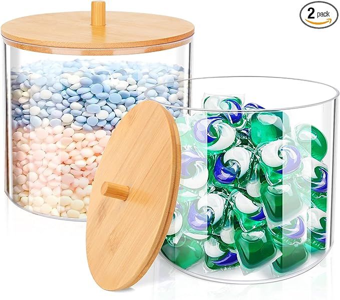 JYPS 2-Pack Laundry Detergent Pods Container for Organizing, Plastic Laundry Organization and Sto... | Amazon (US)