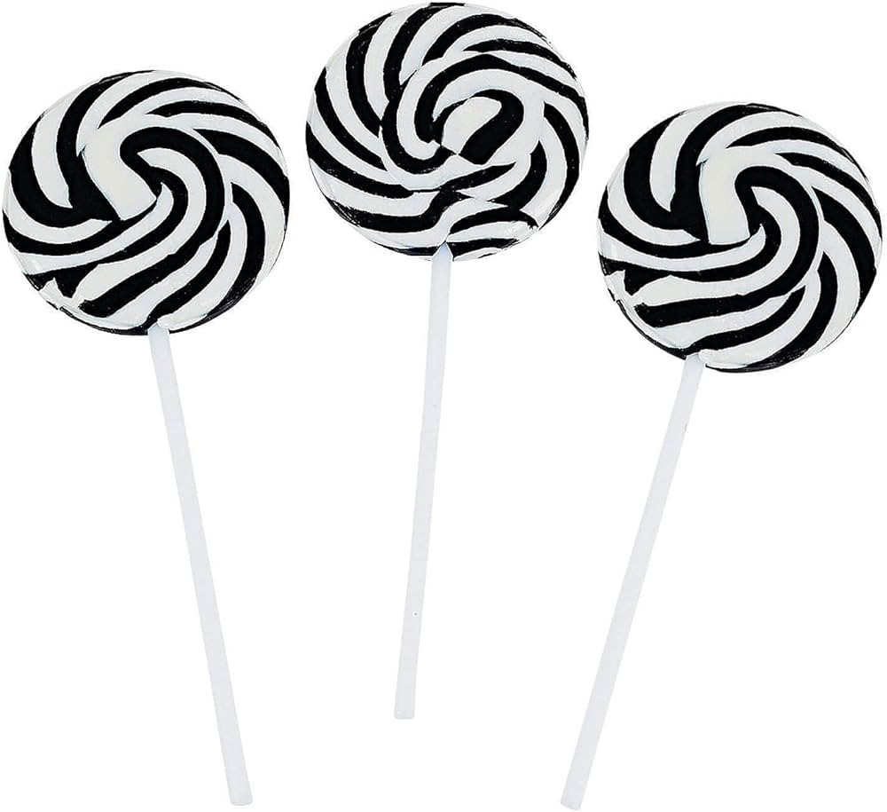 BLACK SWIRL LOLLIPOPS - 24 SUCKERS INDIVIDUALLY WRAPPED - 2 INCH POPS | Amazon (US)