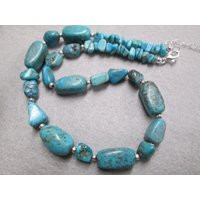 Genuine Turquoise Necklace>Turquoise Beaded Necklace, Turquoise, Southwestern Jewelry, Women's Statement Necklace, Custom Turquoise Necklace | Etsy (US)