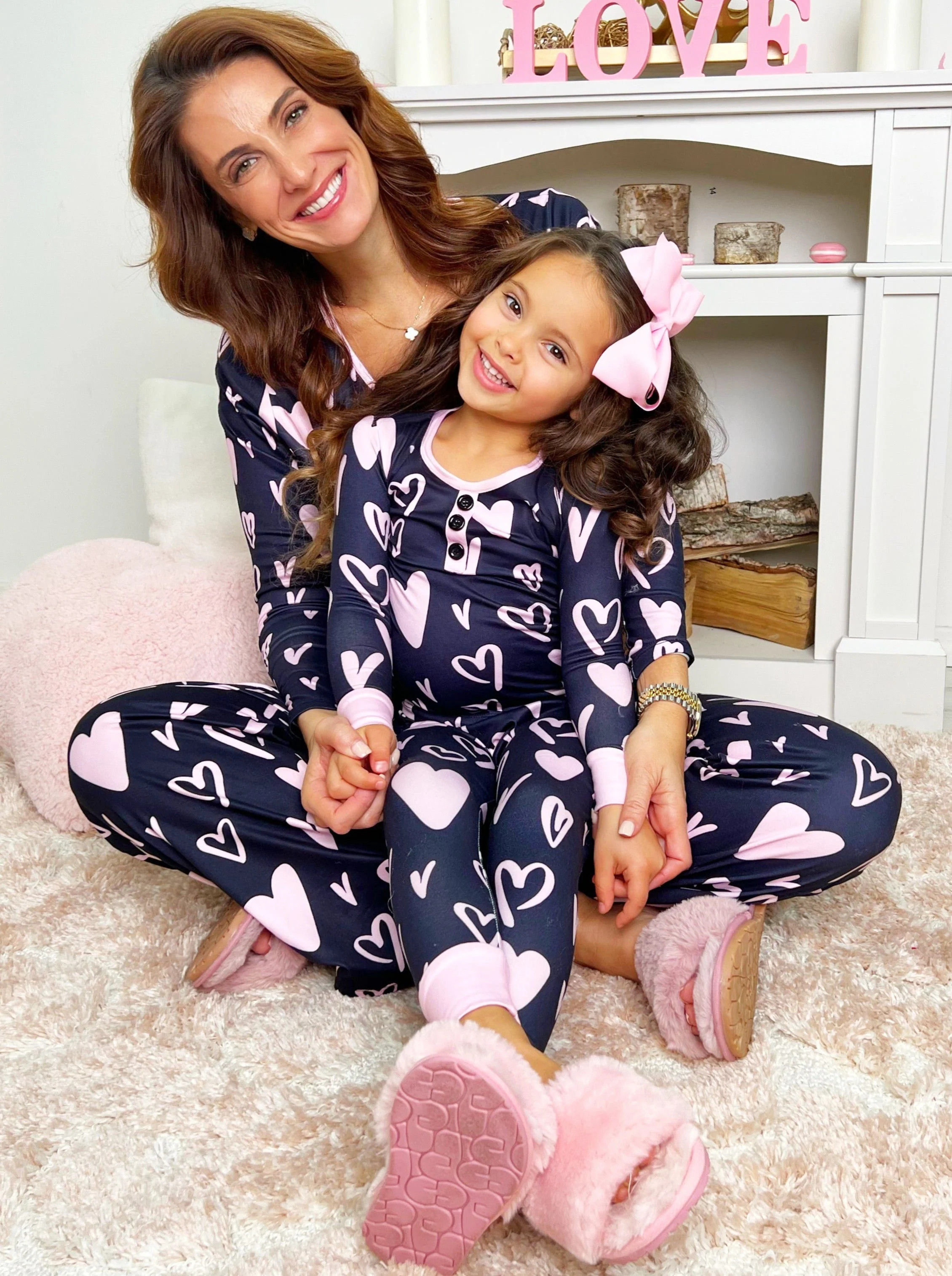 Mommy and Me Love You More Pajama Set | Mia Belle Girls