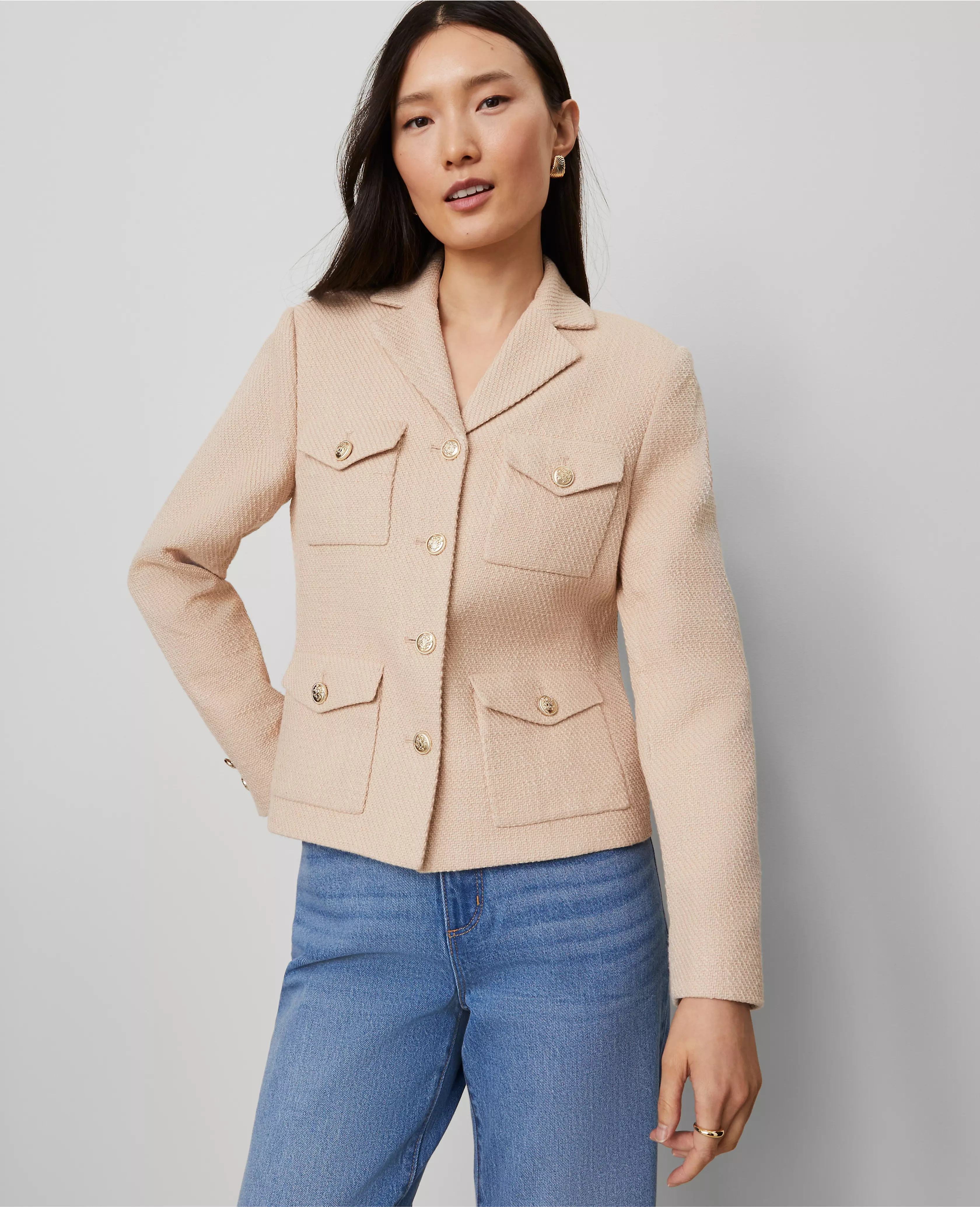 The Military Blazer Jacket in Tweed | Ann Taylor