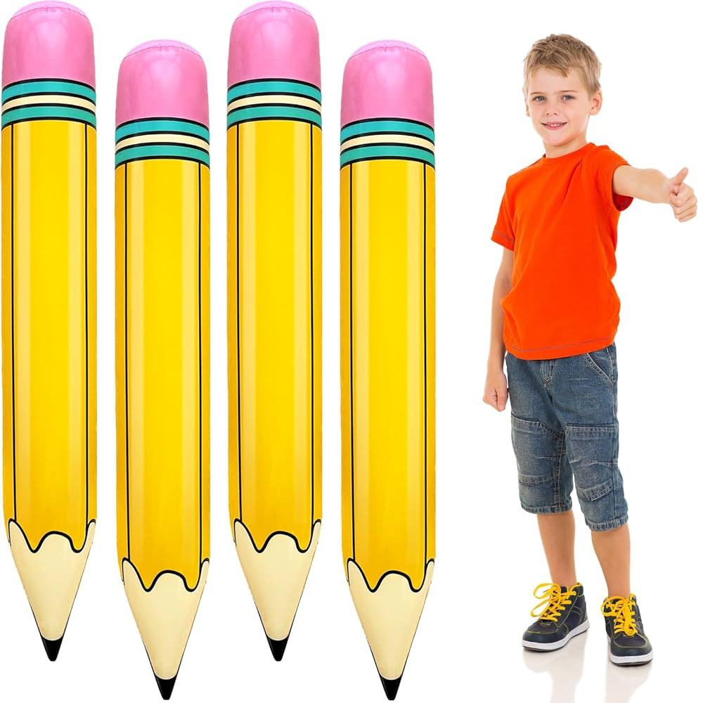 4 PCS 44 Inch Large Inflatable Pencil,Blow up Pencil Balloon,Back to School Graduation Decor for ... | Amazon (US)