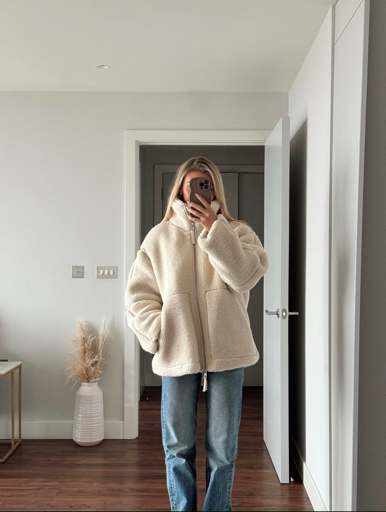 BACK IN STOCK!!! 🔔 The viral H&M fleece teddy jackets are back and all sizes in stock!! 

My jacket is 3 years old and you would honestly never know! I wear them every single day for dog walks, to the gym, running errands, travelling & cosy long winter walks ☁️🪵🤍✨

Cosy jackets are my absolute wardrobe essentials in Winter ❄️ 

*I wear size Large (lots of room for cosy layers) 

#LTKuk #LTKwinter #LTKautumn