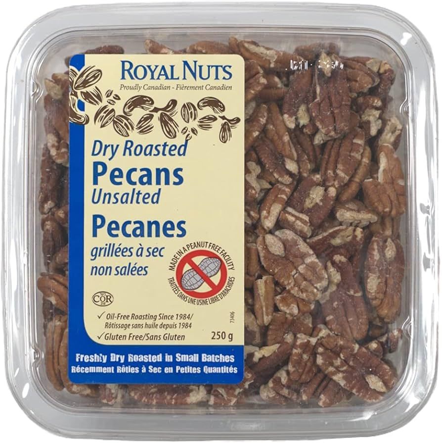 ROYAL NUTS Dry Roasted Pecans Unsalted, 250 Grams | Amazon (CA)