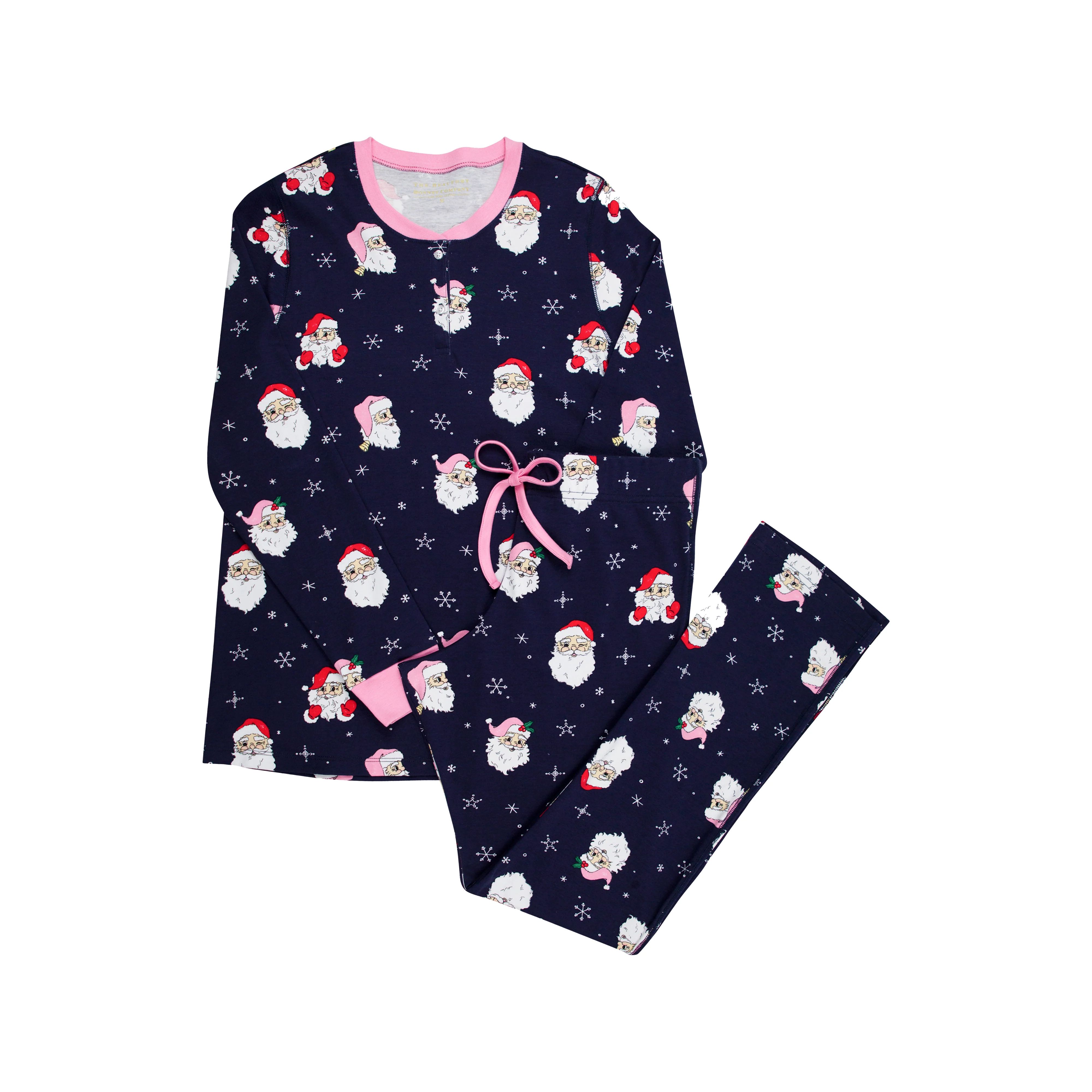 Pimberton Pinot PJ Set (Ladies) - Dear Santa with Hamptons Hot Pink | The Beaufort Bonnet Company