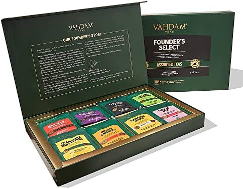 VAHDAM, Assorted Tea Bag Sampler (8 Tea Flavors, 40 Tea Bags Gift Sets) Christmas Gifts | Natural... | Amazon (US)