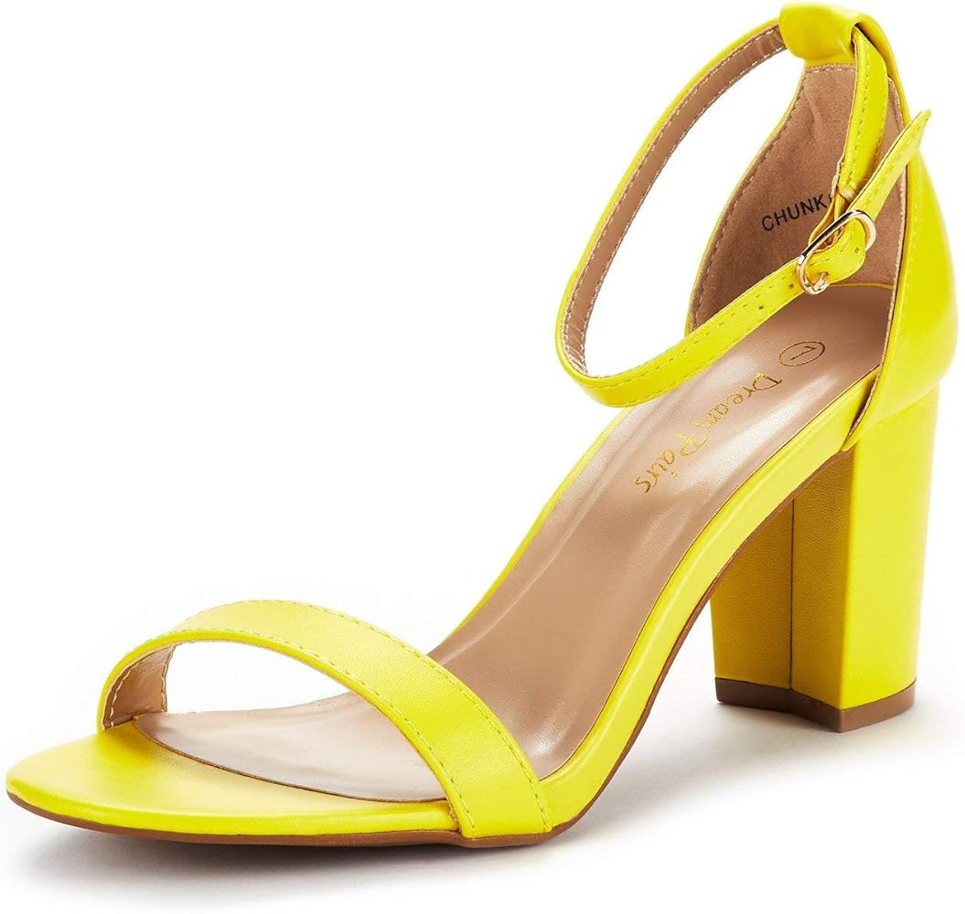 DREAM PAIRS Women's Chunk Low Heel Pump Sandals | Amazon (US)