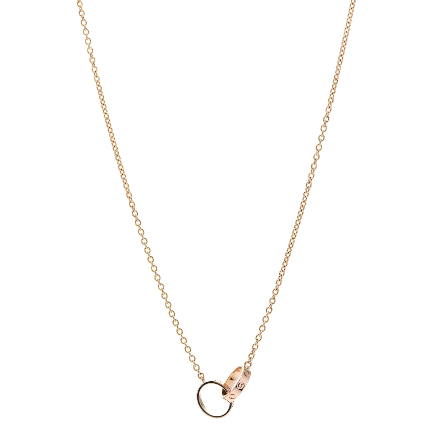 CARTIER 18K Pink Gold Interlocking LOVE Necklace | FASHIONPHILE | Fashionphile