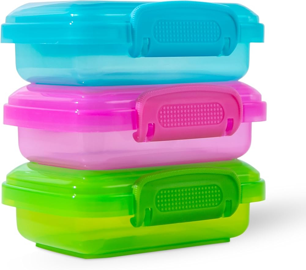 MosJos 4 oz Containers with Lids (3 Pack) - Snack Containers for Fruit, Nuts, Sauce, Condiments &... | Amazon (US)