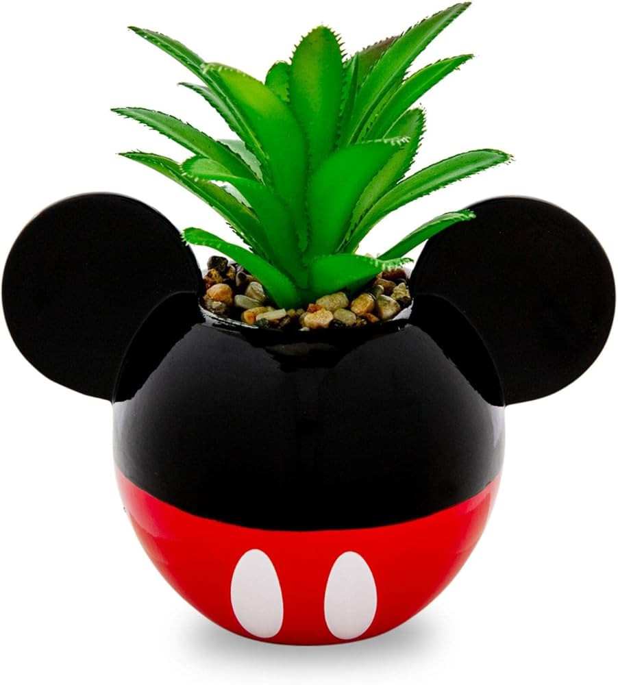 Silver Buffalo Disney Mickey Mouse 3-Inch Ceramic Mini Planter with Artificial Succulent | Small ... | Amazon (US)