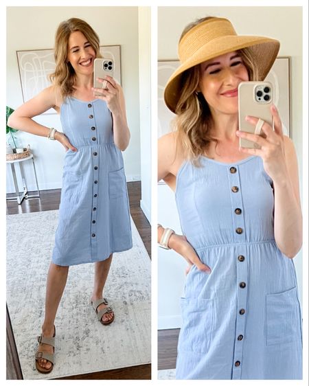 Amazon summer dress, decorative buttons. Linen look (it’s polyester). Tts small 

#LTKunder50 #LTKstyletip #LTKunder100