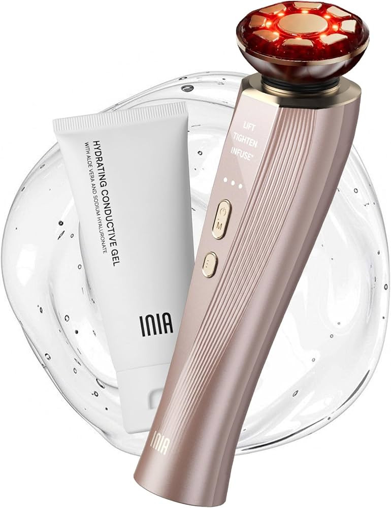 INIA Flare 3-in-1 Microcurrent Facial Device Red Light Therapy for Face and Neck Massager Tool wi... | Amazon (US)