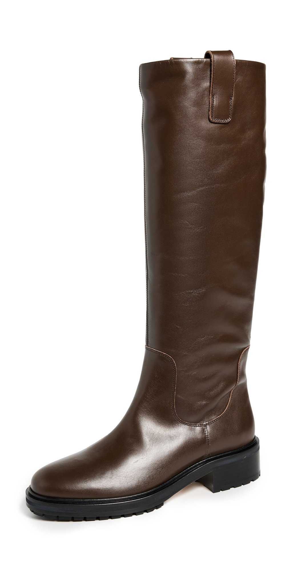 AEYDE Henry Calf Leather Moka Riding Boots Moka 35 | Shopbop